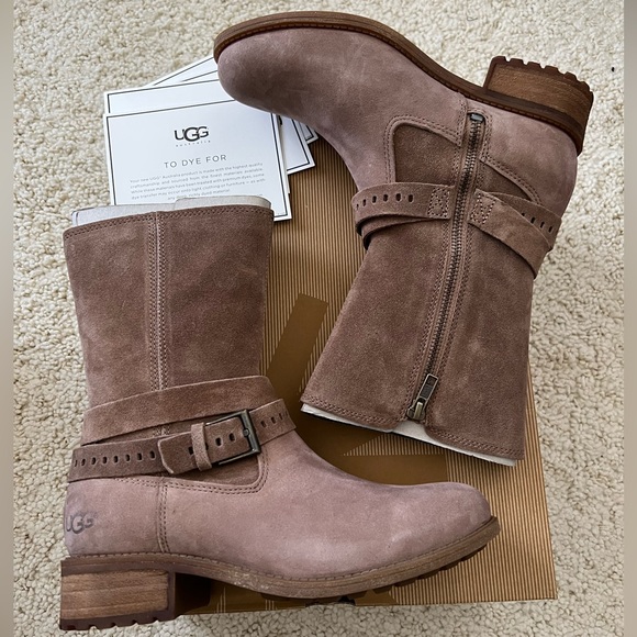 New UGG Australia boots Kiings suede leather carmel taup...
